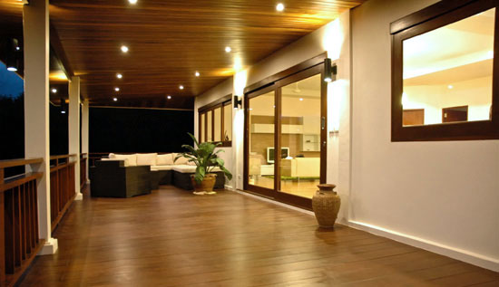 Terrace at night